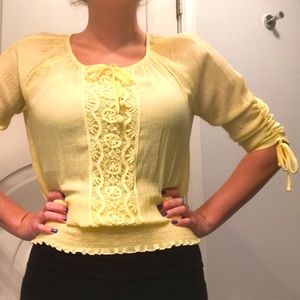 NWOT iZ BYER Yellow Blouse, Sz. M